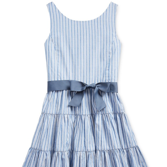 Polo Ralph Lauren Other - Ralph Lauren Dobby Striped Tiered Dress w/Sash NEW